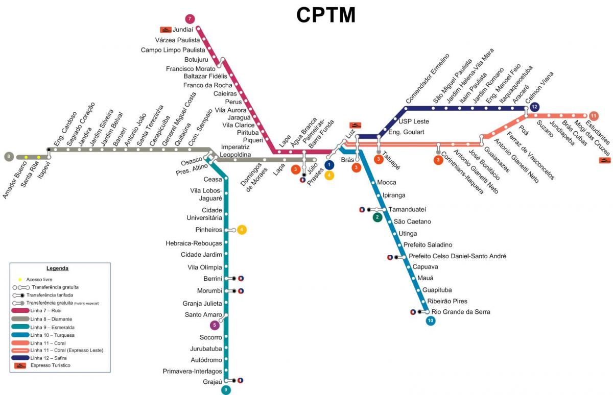Kartta São Paulo CPTM