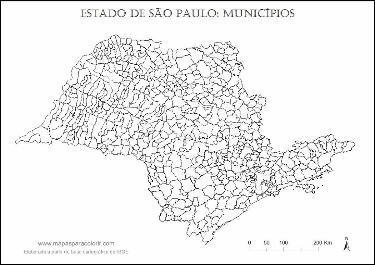 Kartta São Paulo neitsyt - kunnat