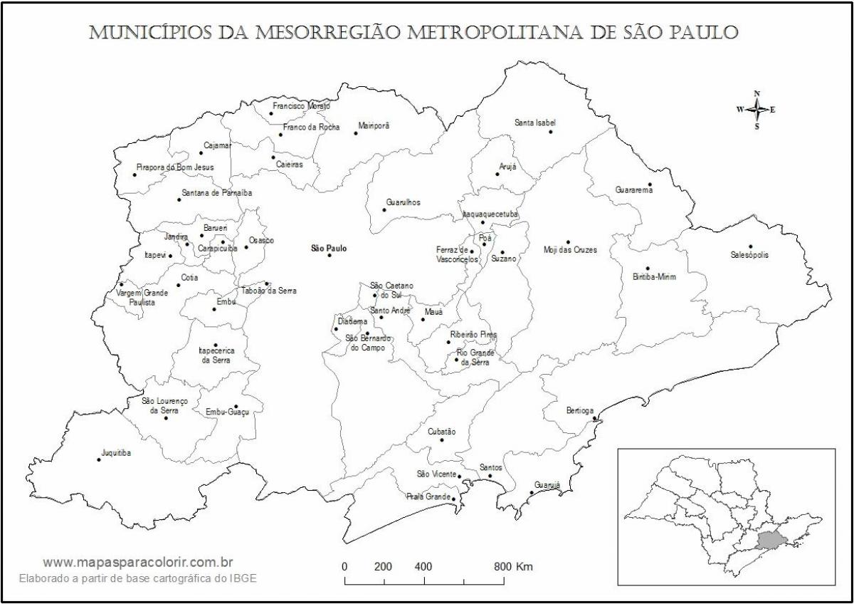 Kartta São Paulo neitsyt