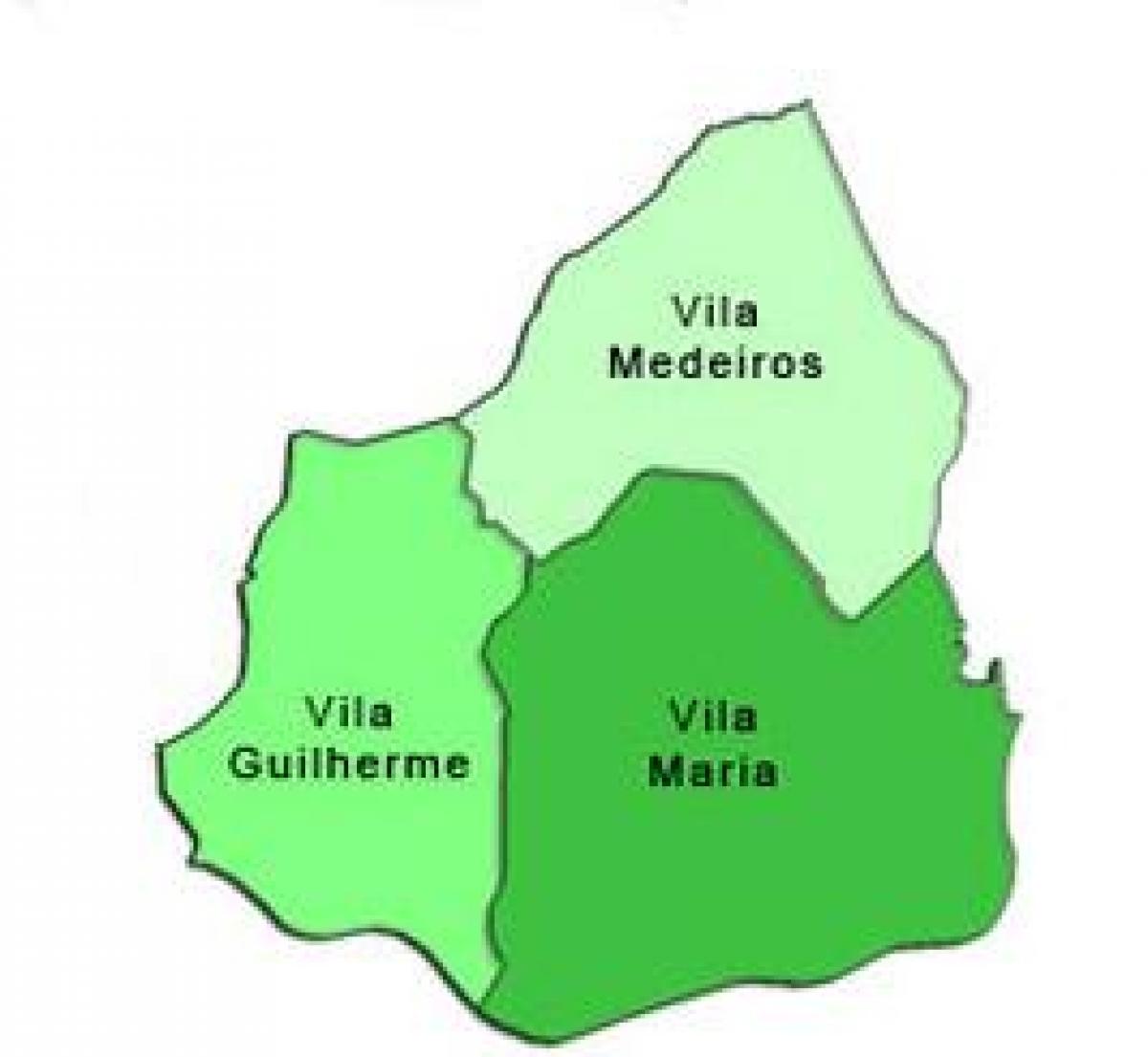 Kartta Vila Maria sub-prefektuurissa