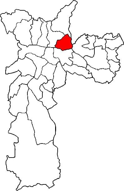 Kartta Vila Maria sub-prefektuurissa São Paulo