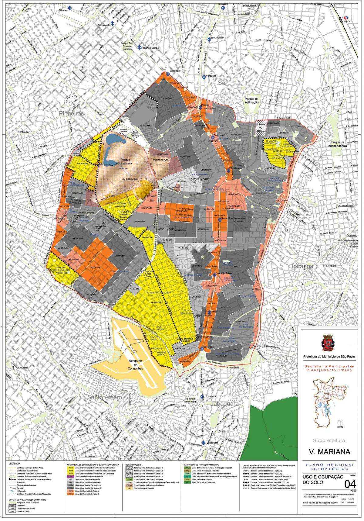 Kartta Vila Mariana, São Paulo - Ammatti maaperän