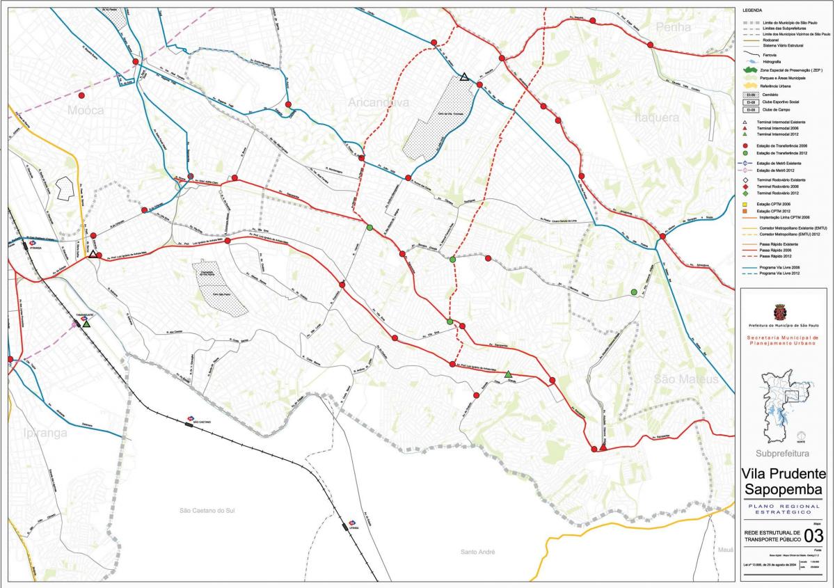 Kartta Vila Prudente São Paulo - Julkinen liikenne