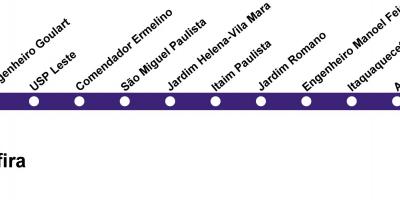 Kartta CPTM São Paulo - Line 12 - Safiiri