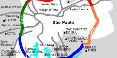 Kartta Mário Covan valtatie - SP 21